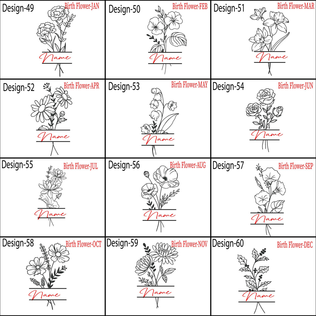 Custom name tumbler Christmas gift for her Birth flower tumbler 40 oz with handle