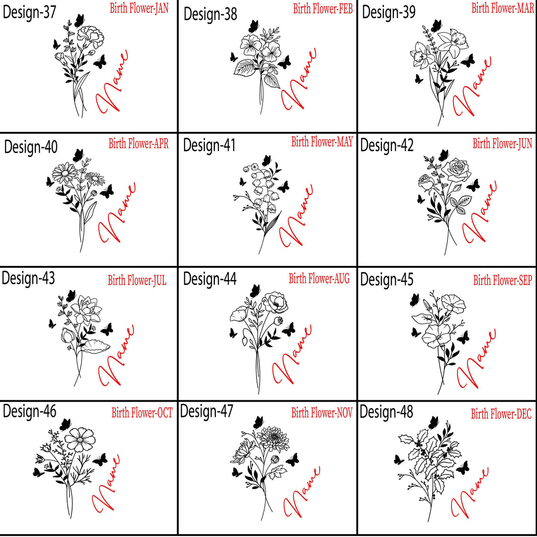 Custom name tumbler Christmas gift for her Birth flower tumbler 40 oz with handle