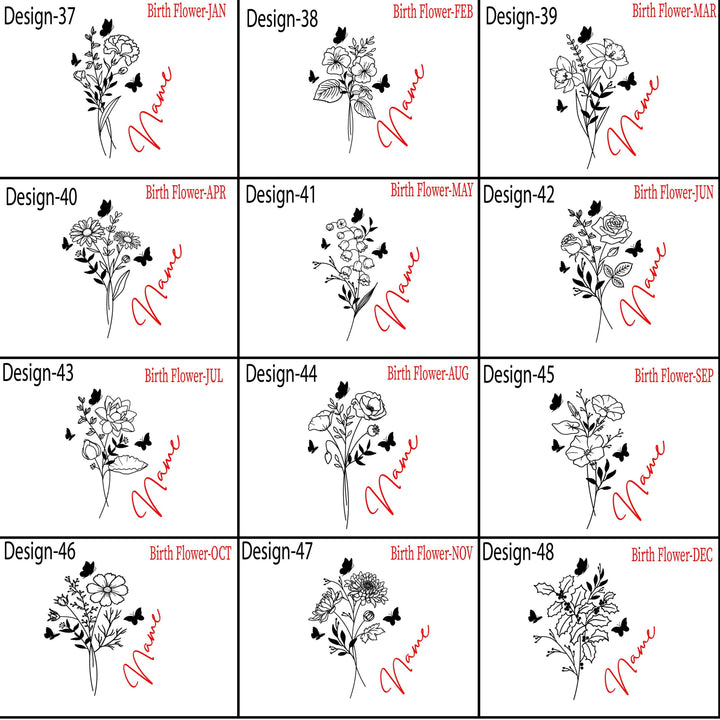 Personalized Birth flower name tumbler 40 oz with handle Christmas gift for her