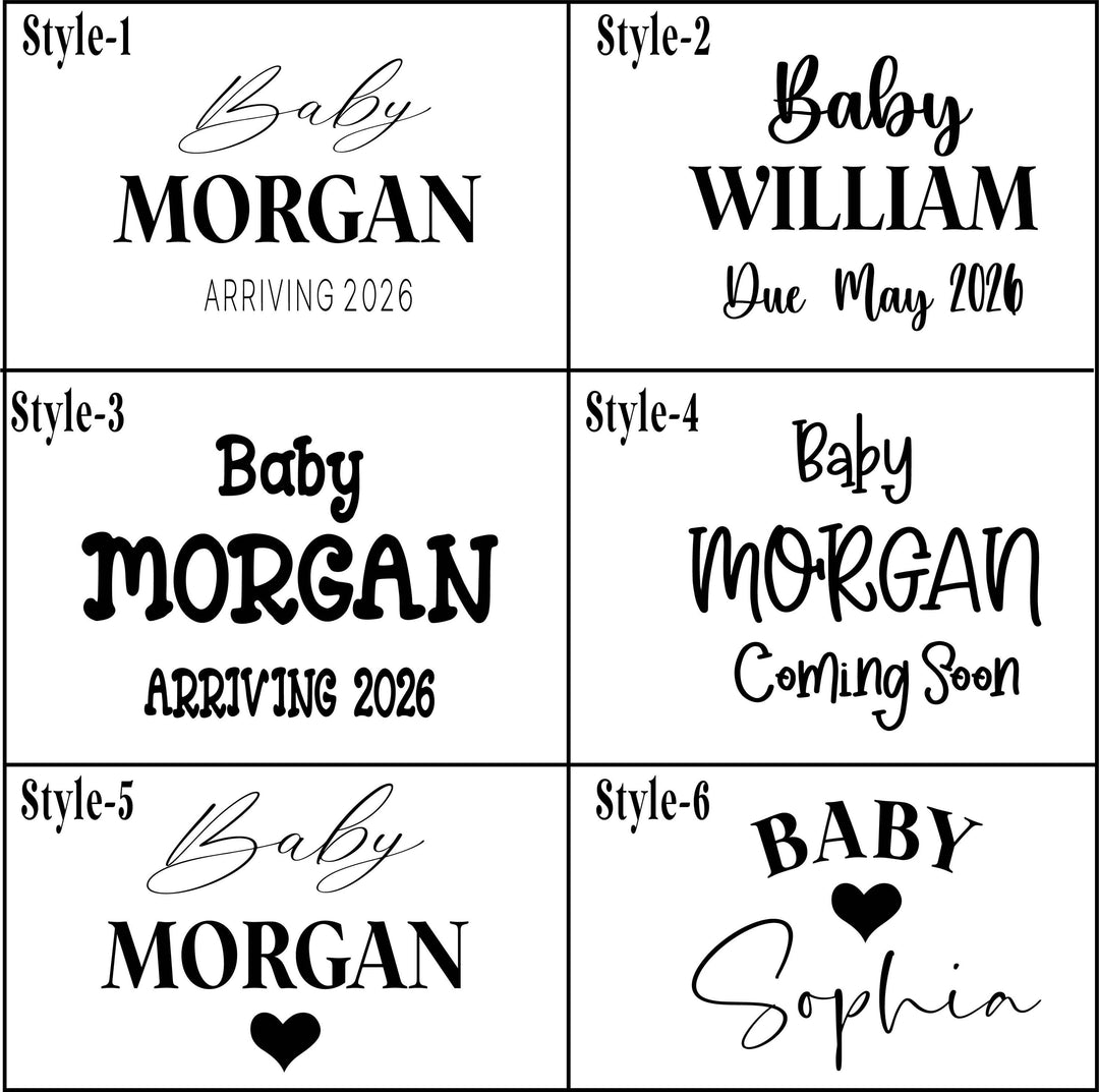 Pregnancy announcement gift with Baby name reveal to family Custom Baby name Announcement