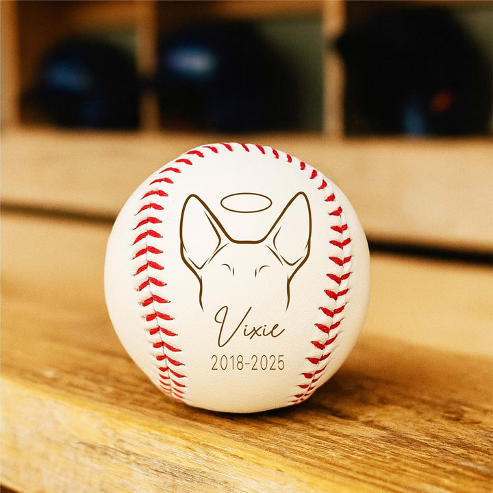 Dog ear Baseball Personalized Dog Remembrance keepsake Pet Loss Sympathy Gift