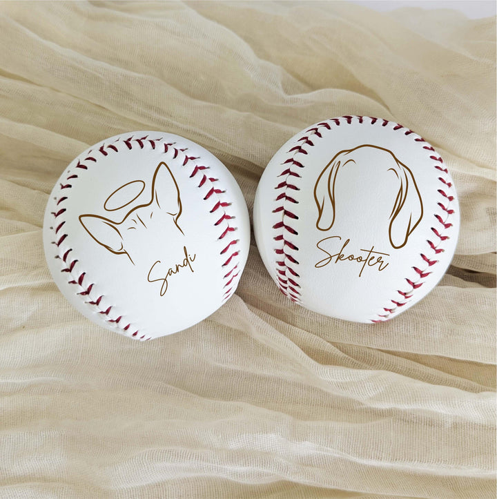 Dog ear Baseball Personalized Dog Remembrance keepsake Pet Loss Sympathy Gift