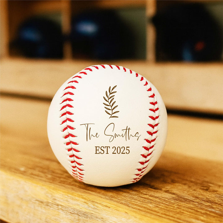 Custom First Christmas baseball Keepsake Wedding favors Newly weds&nbsp;Family Name&nbsp;gift from in laws