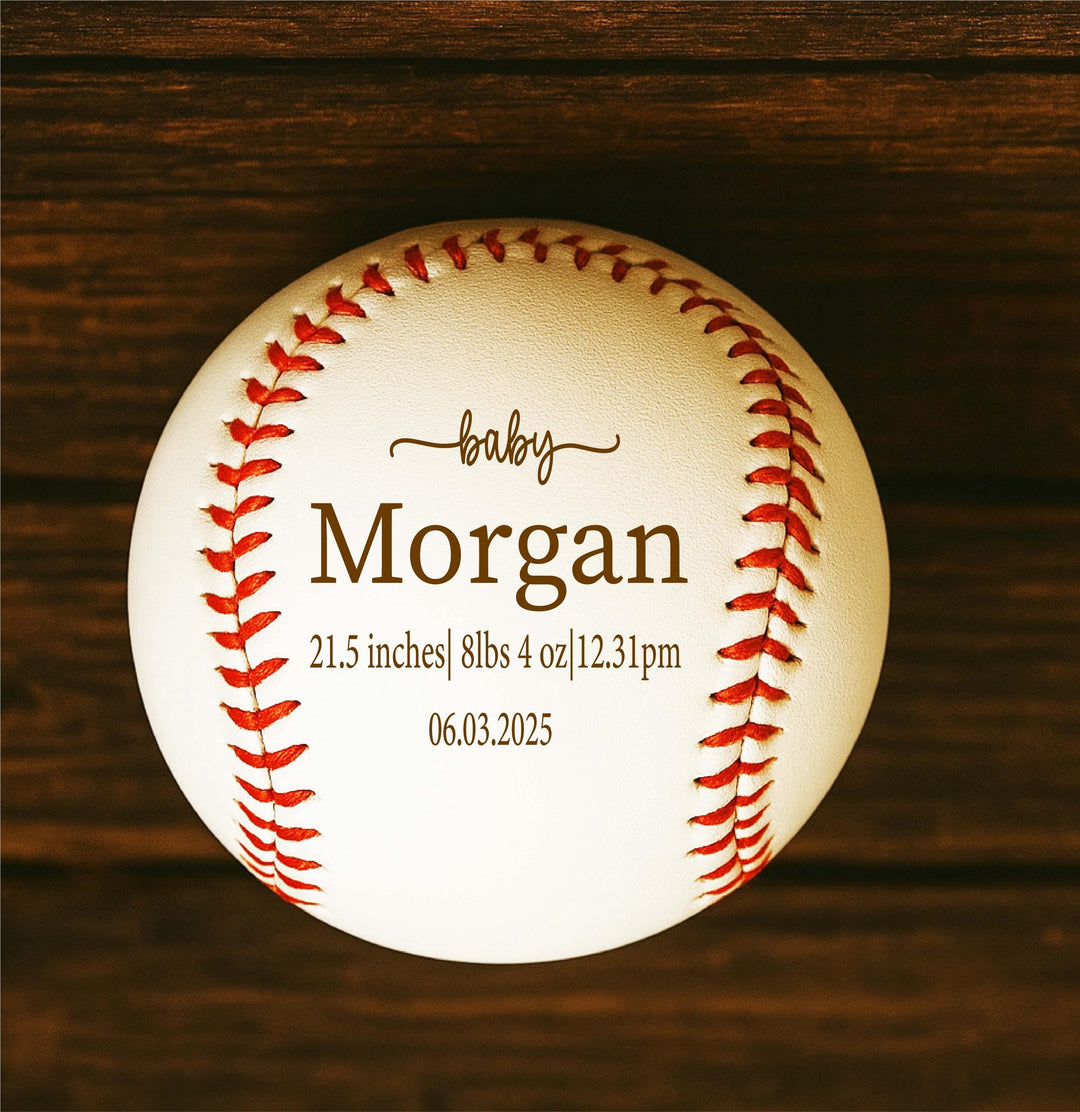 Baby birth Stats baseball keepsake Newborn name Announcement Baseball