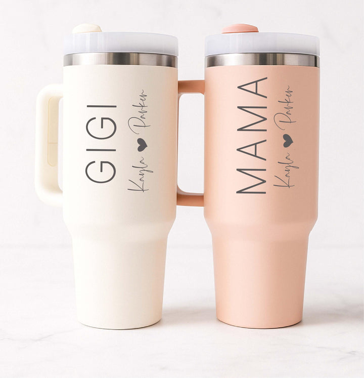Personalized 40 oz Tumbler with Kids’ Names Christmas gift for mother in law and Mom