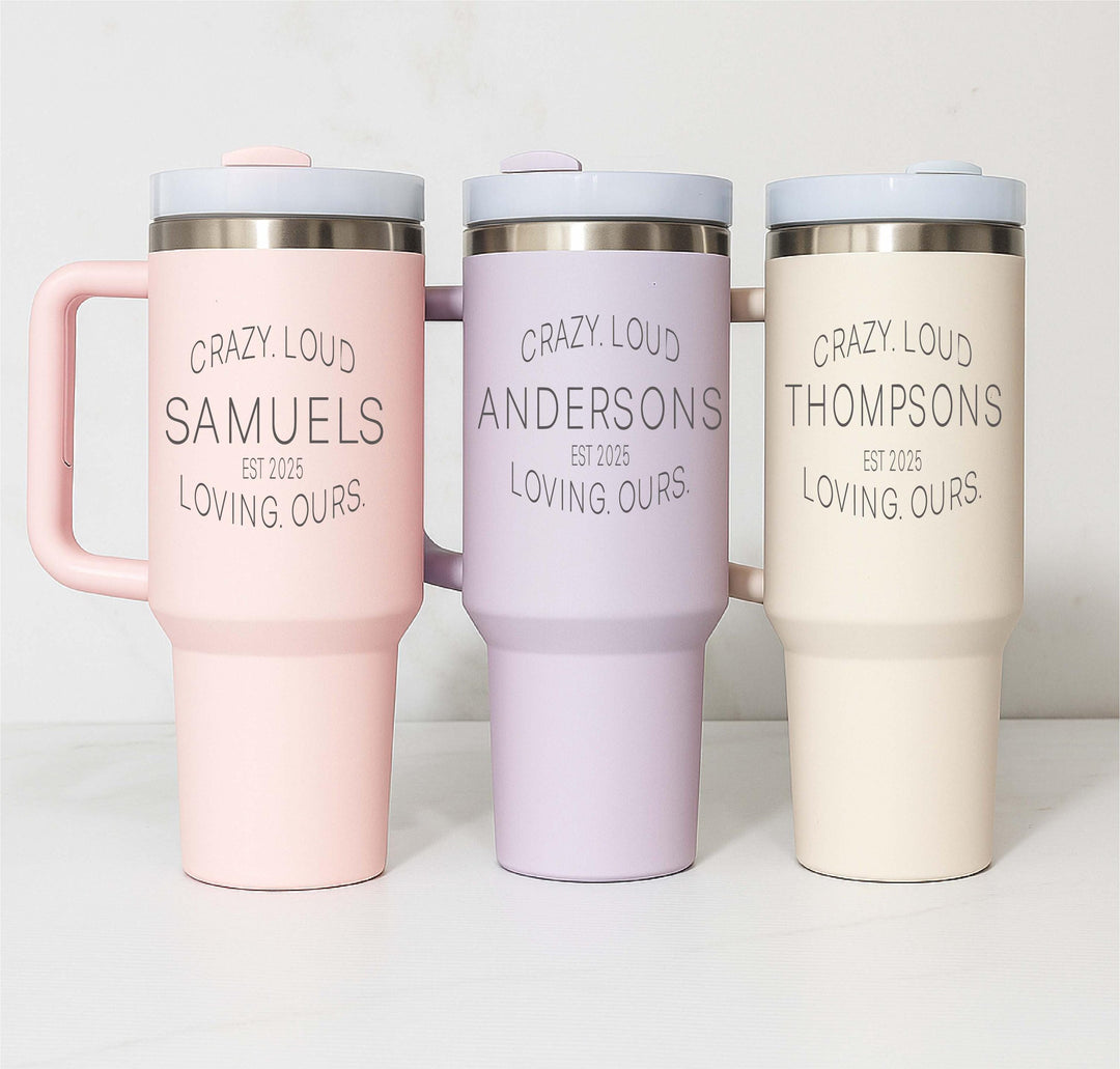 Personalized Family Name Tumbler Family Gift, Housewarming, Christmas