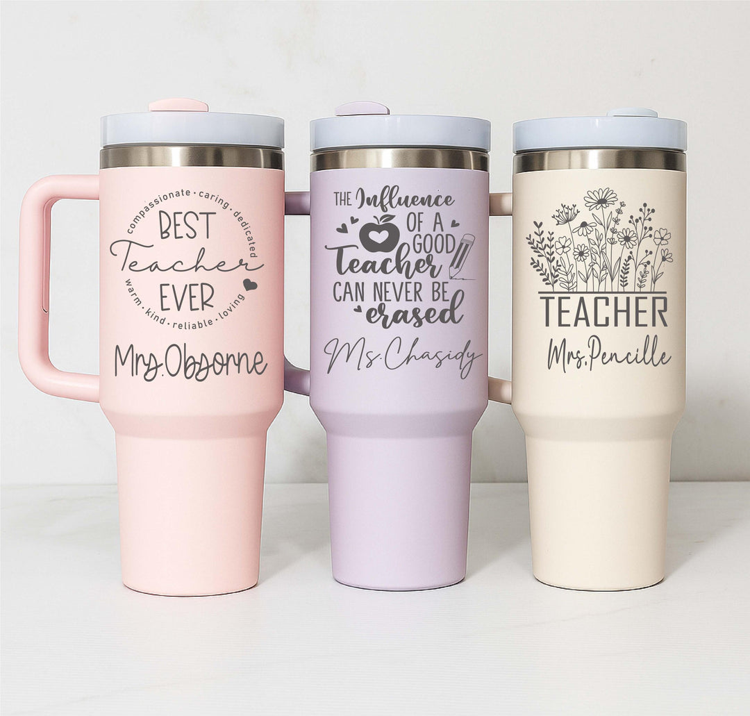 Personalized teacher them love them tumbler with handle Daycare staff Assistant teacher gift