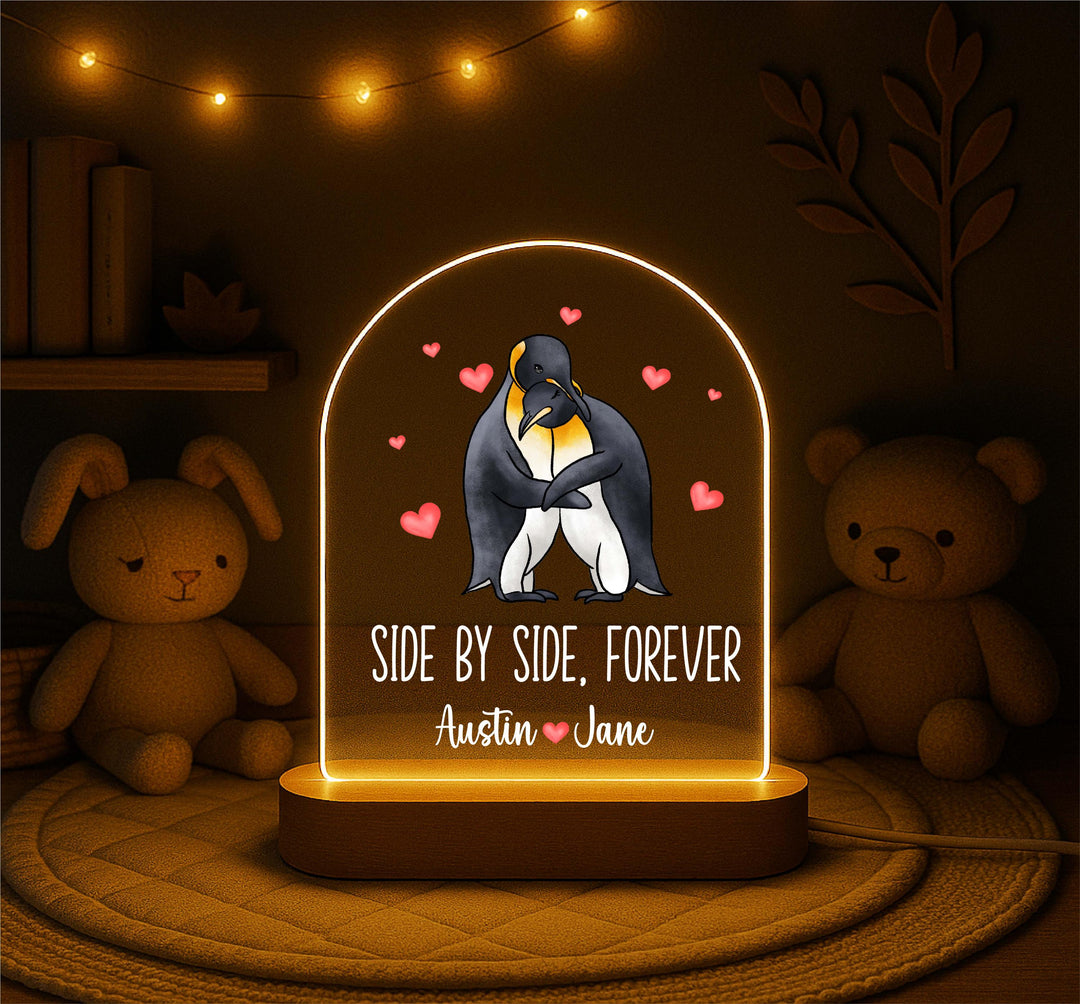Couple Valentine gift Personalized Penguin Forever First valentine gift for wife Husband Anniversary gift