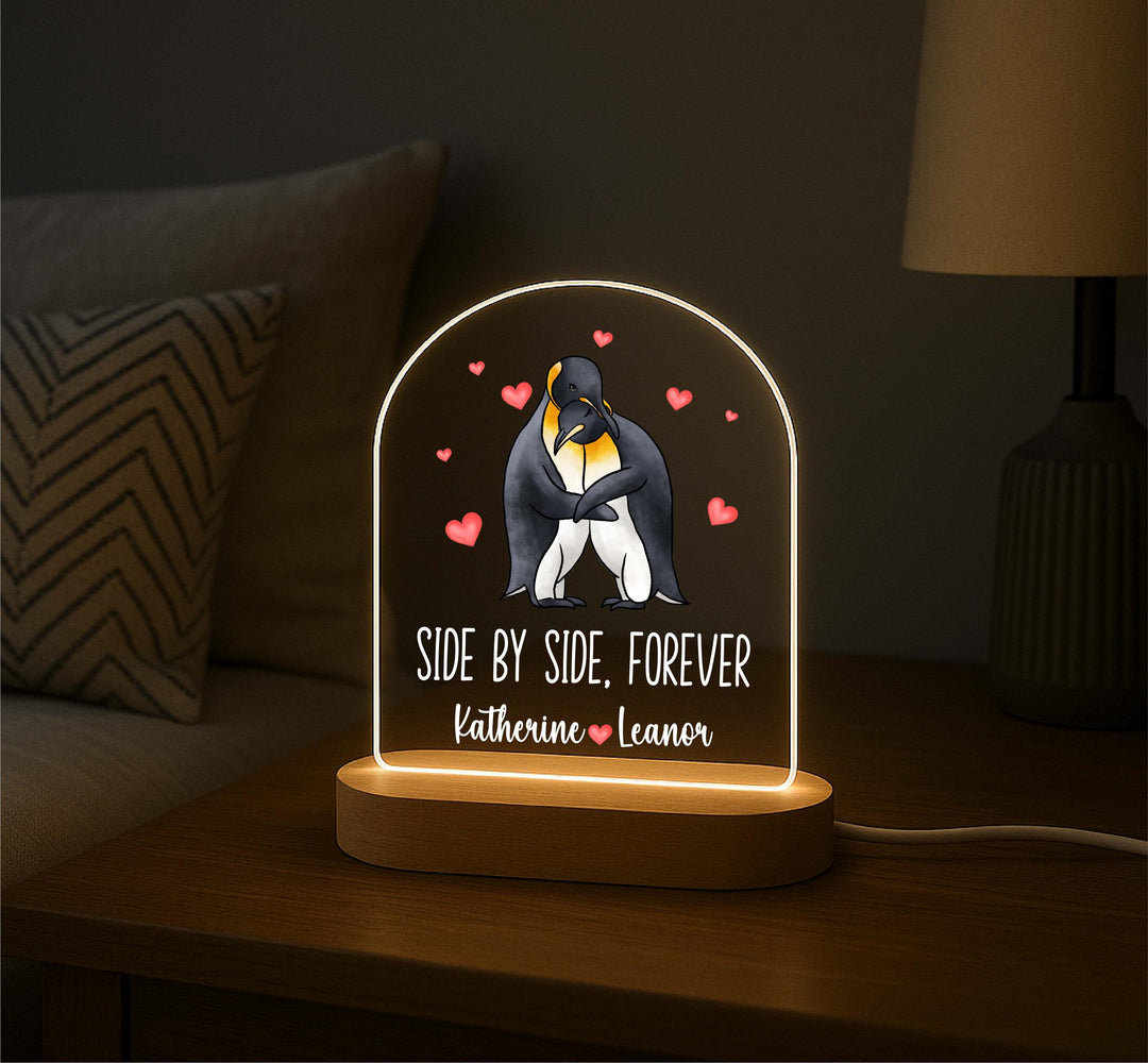 Couple Valentine gift Personalized Penguin Forever First valentine gift for wife Husband Anniversary gift