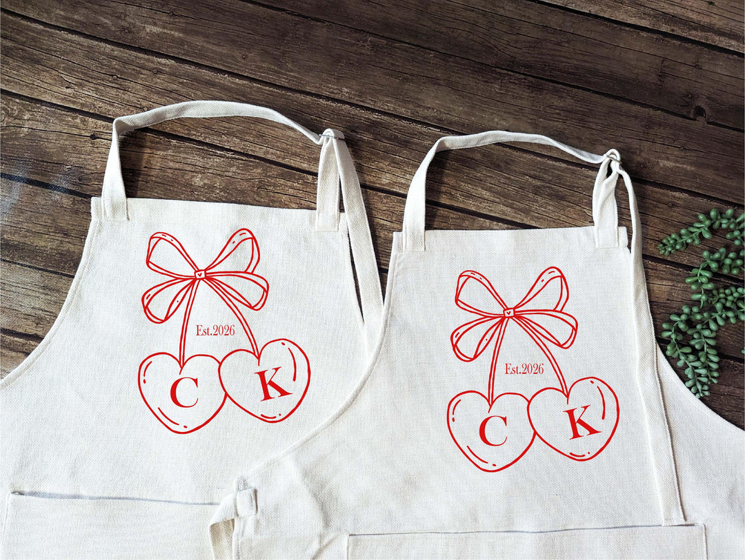 Personalized&nbsp;valentine initial gift for her Apron Wedding Gift for newly weds