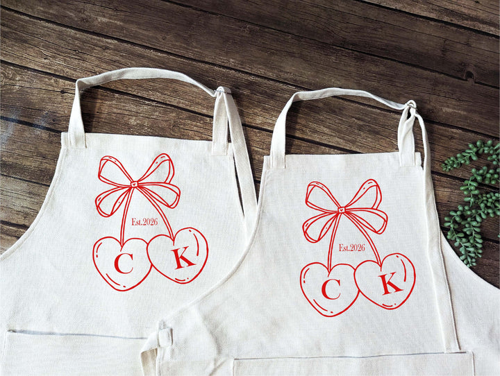 Personalized&nbsp;valentine initial gift for her Apron Wedding Gift for newly weds