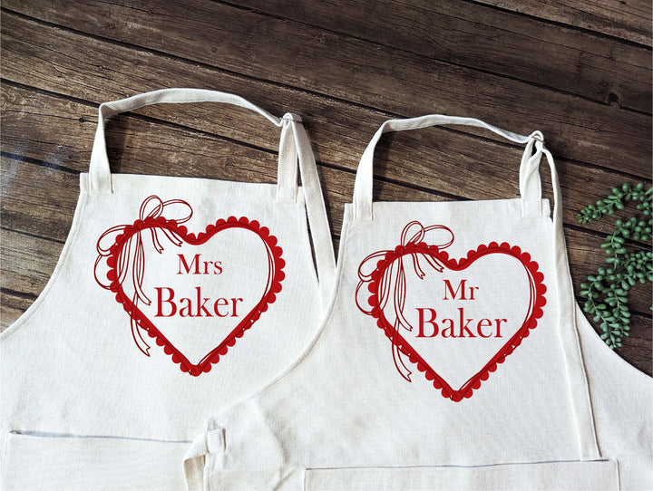 Personalized Couple Apron valentine gift for her,&nbsp;Wedding Gift for newly weds