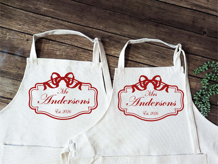 Personalized Couple Apron valentine gift for her,&nbsp;Wedding Gift for newly weds