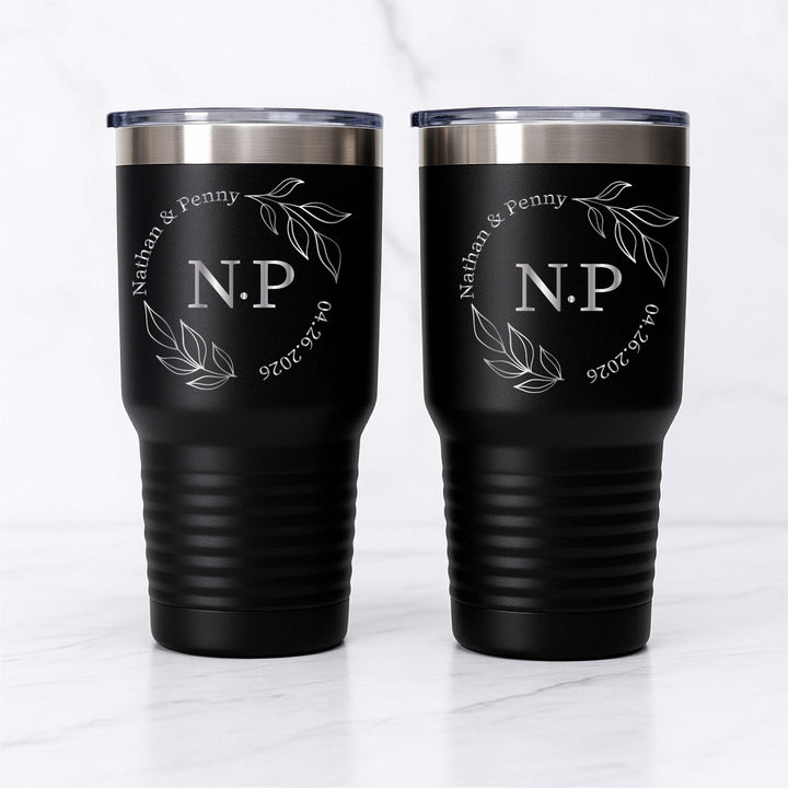 Personalized wedding Gift Couple name initial Engraved cups