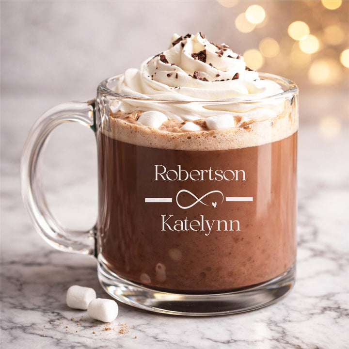 Personalized engraved initial Glass Mug 13oz&nbsp;Wedding party gift for friend bridal shower gift
