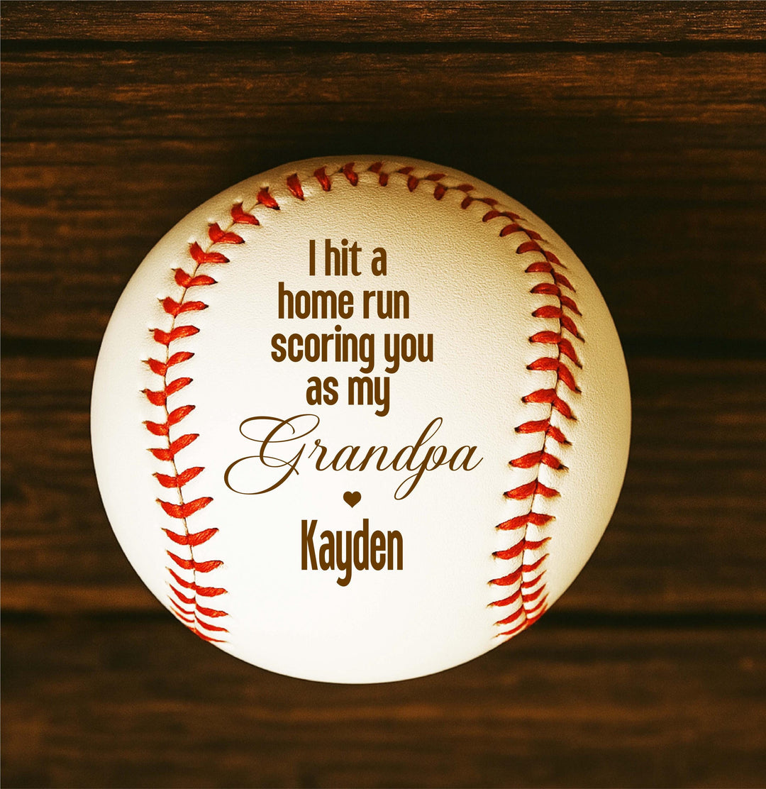 Personalized Grandpa Papa Daddy dad Baseball keepsake with kids name Birthday gift for husband