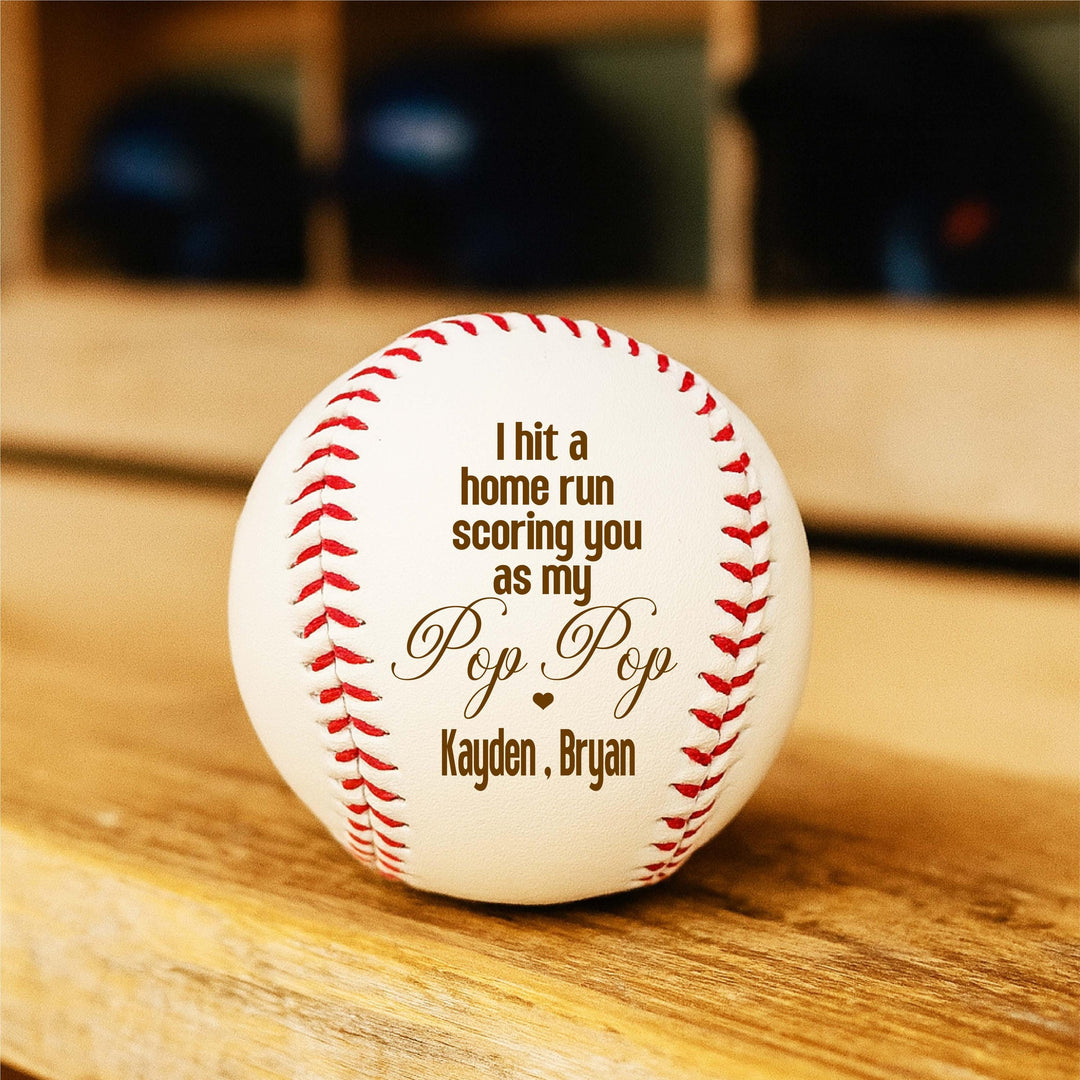 Personalized Grandpa Papa Daddy dad Baseball keepsake with kids name Birthday gift for husband