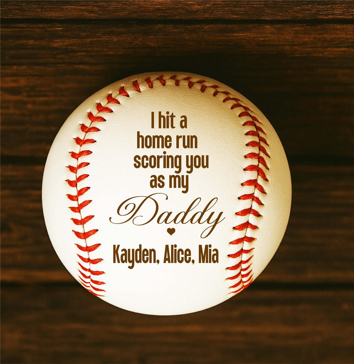 Personalized Grandpa Papa Daddy dad Baseball keepsake with kids name Birthday gift for husband