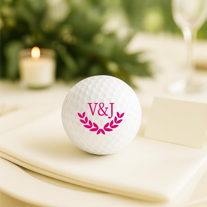 Personalized Wedding Favor Golf Balls, Custom Names & Date