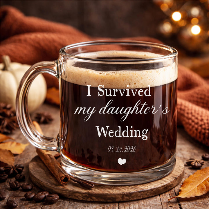 Mother of the bride gift Funny Bride's mom glass cup Wedding favors