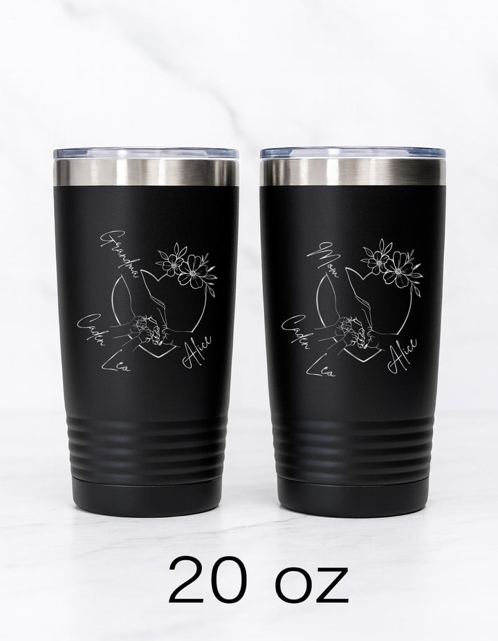 Custom mothers day gift mom&nbsp;tumbler with kids name birthday gift grandma from grandkids
