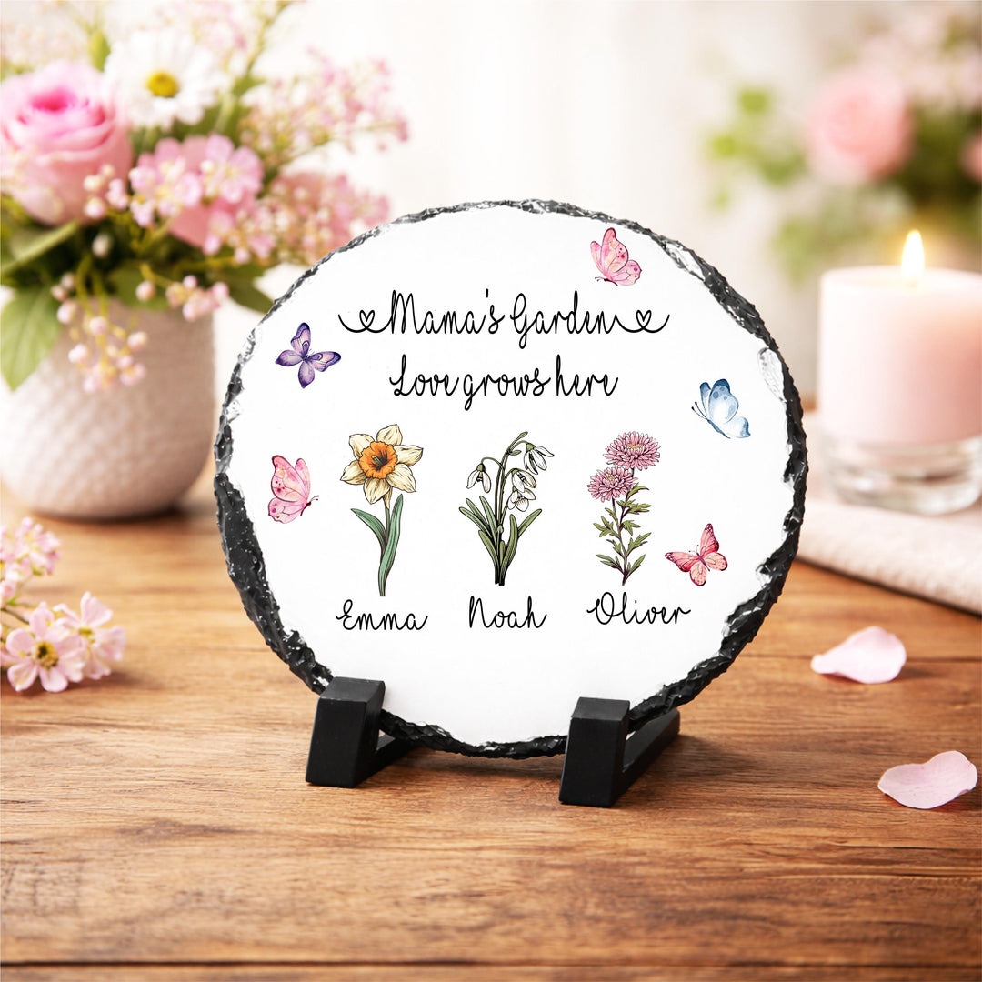 Custom Name Gift for Mom Mothers Day Birth Flower grandma Mom Gifts from Daughter with kids name