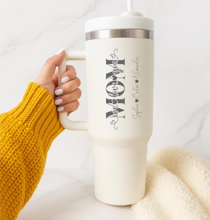 Personalized Mother's Day Mom Tumbler with Kids' Names