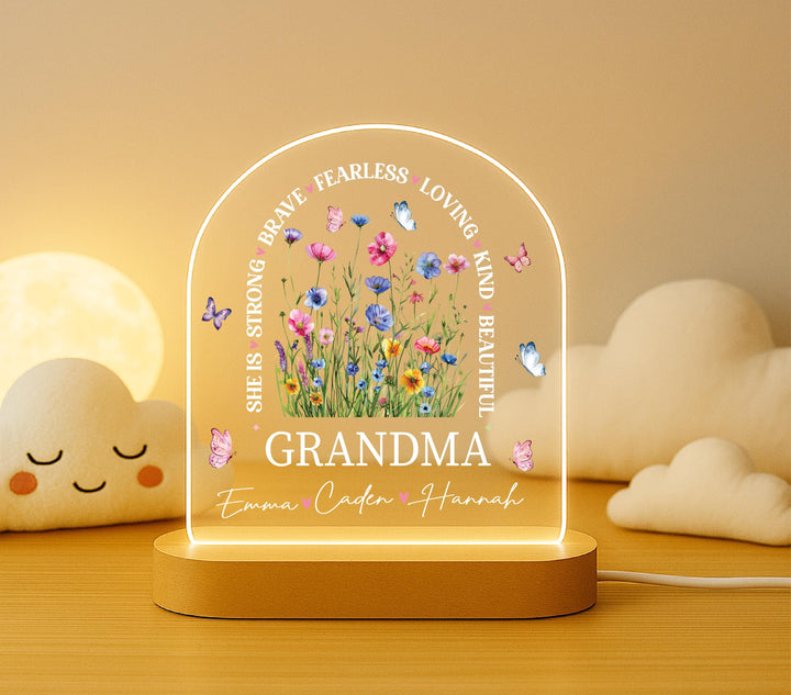 Mom gift custom night light with kids name Grandma gift Nana birthday gift from grandkids