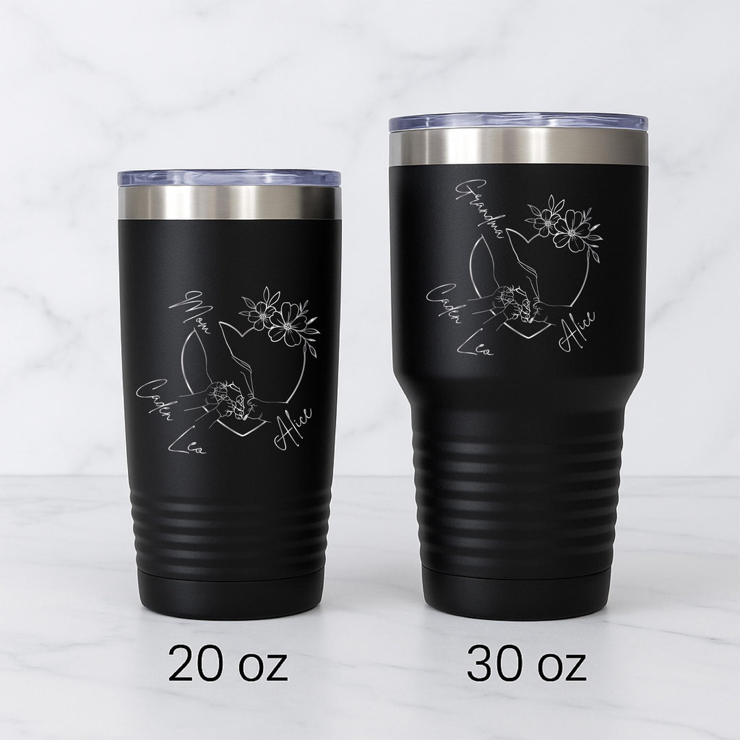 Custom mothers day gift mom&nbsp;tumbler with kids name birthday gift grandma from grandkids
