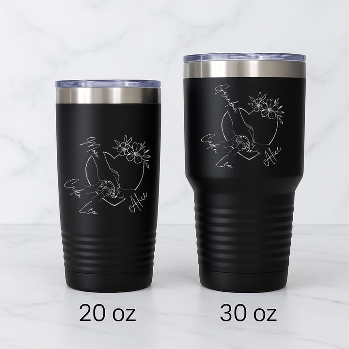 Custom mothers day gift mom&nbsp;tumbler with kids name birthday gift grandma from grandkids