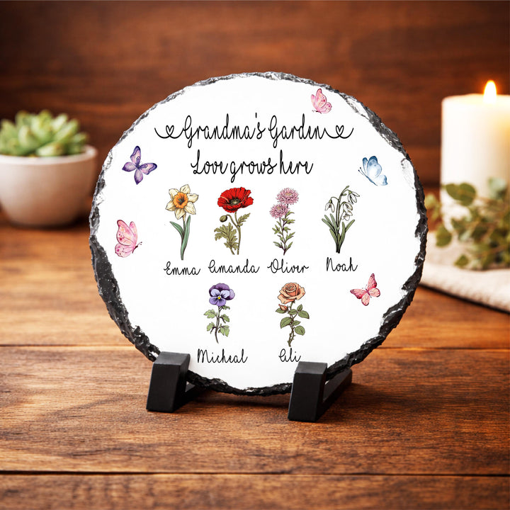 Custom Name Gift for Mom Mothers Day Birth Flower grandma Mom Gifts from Daughter with kids name
