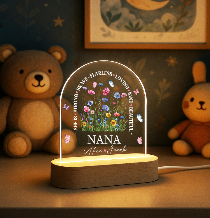 Mom gift custom night light with kids name Grandma gift Nana birthday gift from grandkids