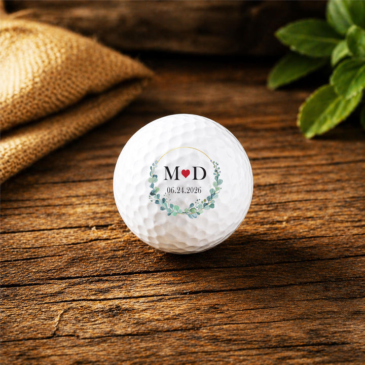 Personalized Date&nbsp;Monogram golf ball wedding party favor