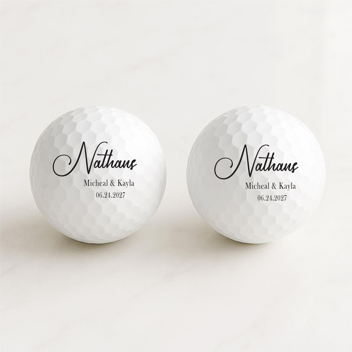 Custom Last Name & Date Golf Balls, Bulk Wedding Favors