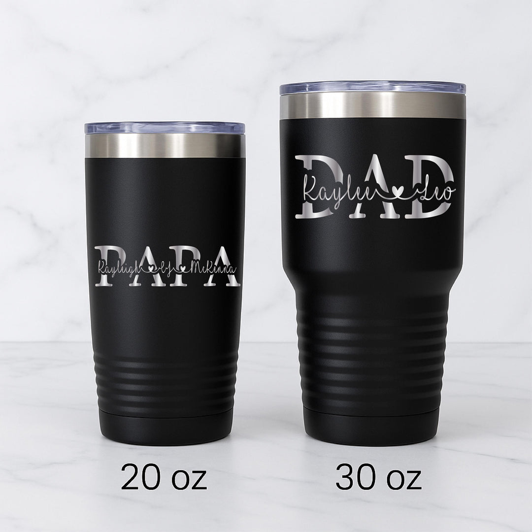 Personalized Fathers day dad gift Dad tumbler with kids name Custom Papa cup gift tumbler Grandpa&nbsp;birthday gift dad from kids
