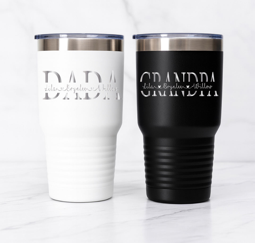 Fathers day dad gift Dad tumbler with kids name Custom Papa cup gift tumbler Grandpa birthday gift dad from kids