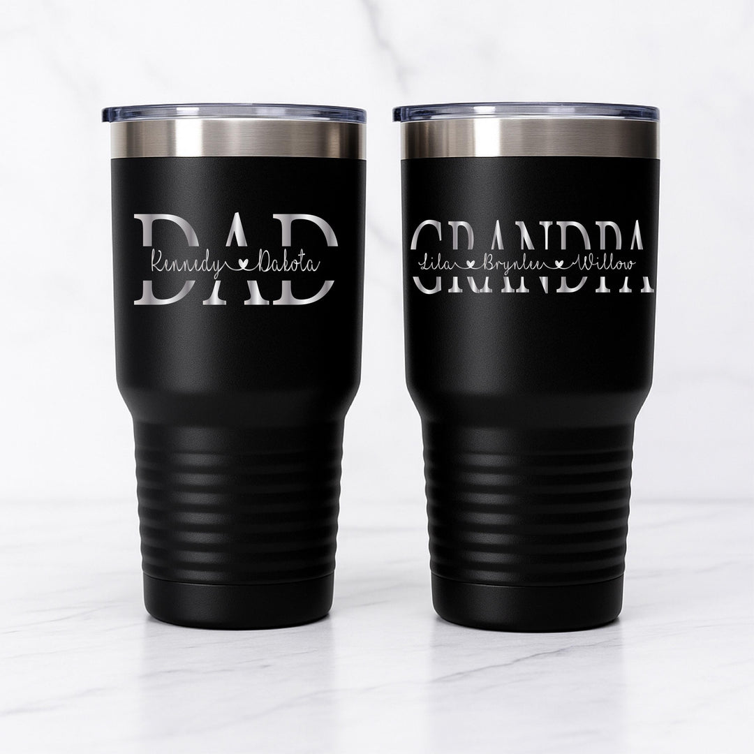 Fathers day dad gift Dad tumbler with kids name Custom Papa cup gift tumbler Grandpa birthday gift dad from kids