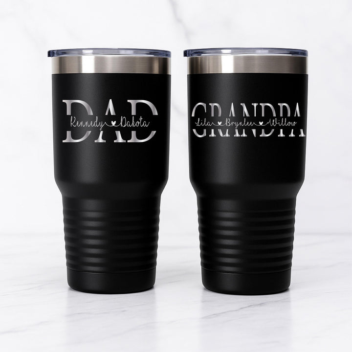 Fathers day dad gift Dad tumbler with kids name Custom Papa cup gift tumbler Grandpa birthday gift dad from kids