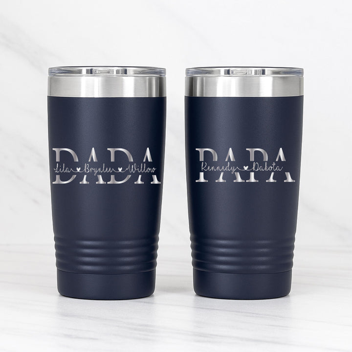 Fathers day dad gift Dad tumbler with kids name Custom Papa cup gift tumbler Grandpa birthday gift dad from kids