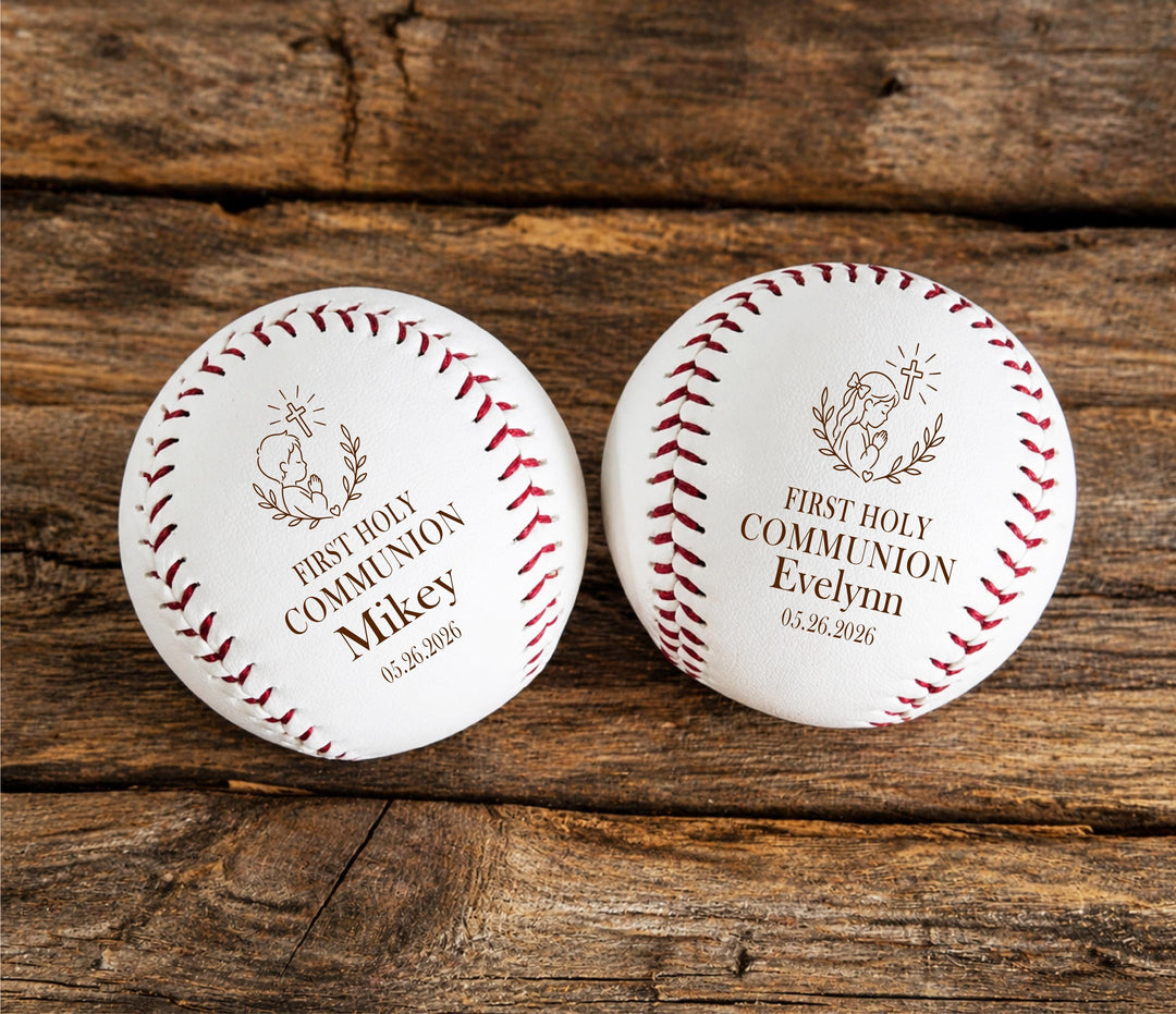 First Holy Communion Gift for Boy, Personalized Baseball, Custom Religious Keepsake, Catholic Gift Idea