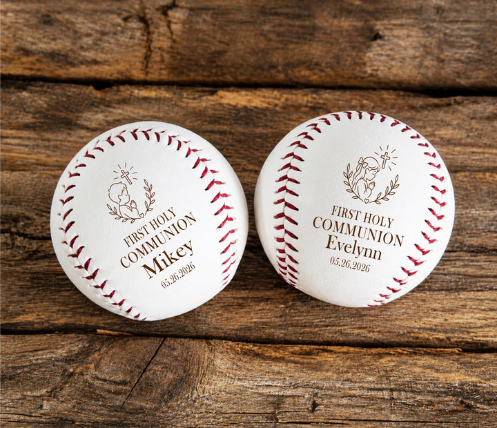First Holy Communion Gift for Boy, Personalized Baseball, Custom Religious Keepsake, Catholic Gift Idea