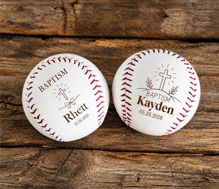 Personalized Baptism Baseball Gift, Christening Keepsake, Religious Gift
