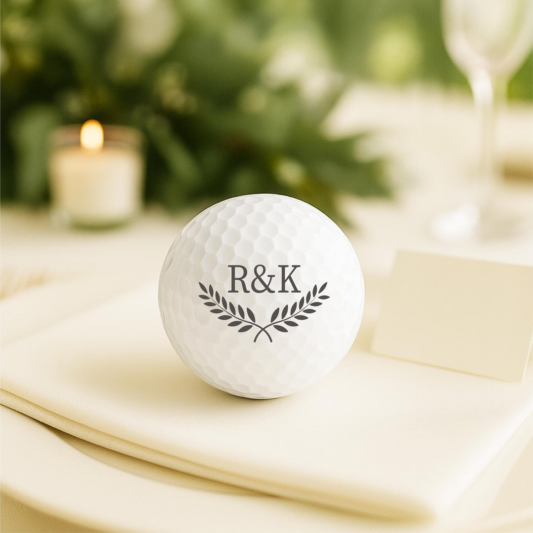 Personalized Wedding Favor Golf Balls with Names & Date