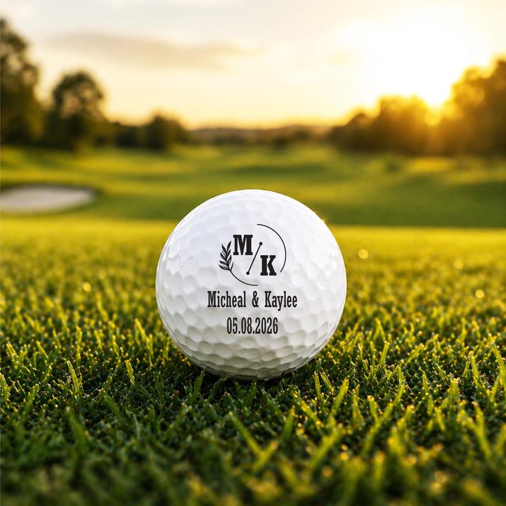Custom golf ball party Favors with bride and groom Names, Date&nbsp;Monogram&nbsp;Unique Reception Gift for Bride Groom Guests