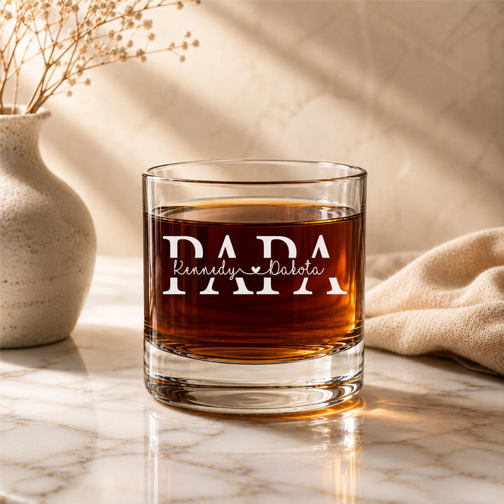 Personalized gift for Dad, Custom papa glass Father’s Day Gift, Grandpa Gift with grandkids name