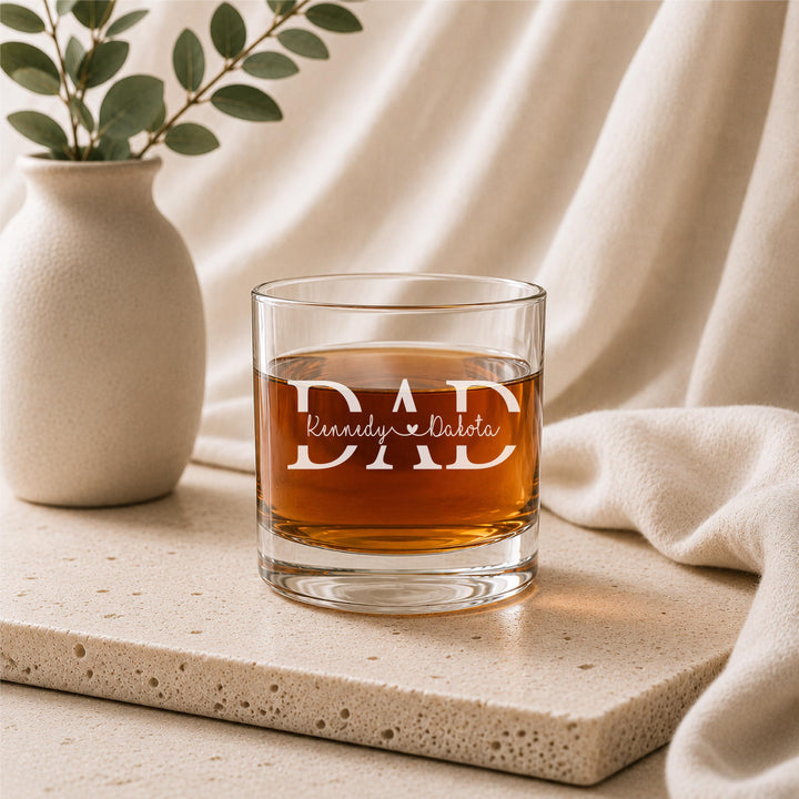 Personalized gift for Dad, Custom papa glass Father’s Day Gift, Grandpa Gift with grandkids name