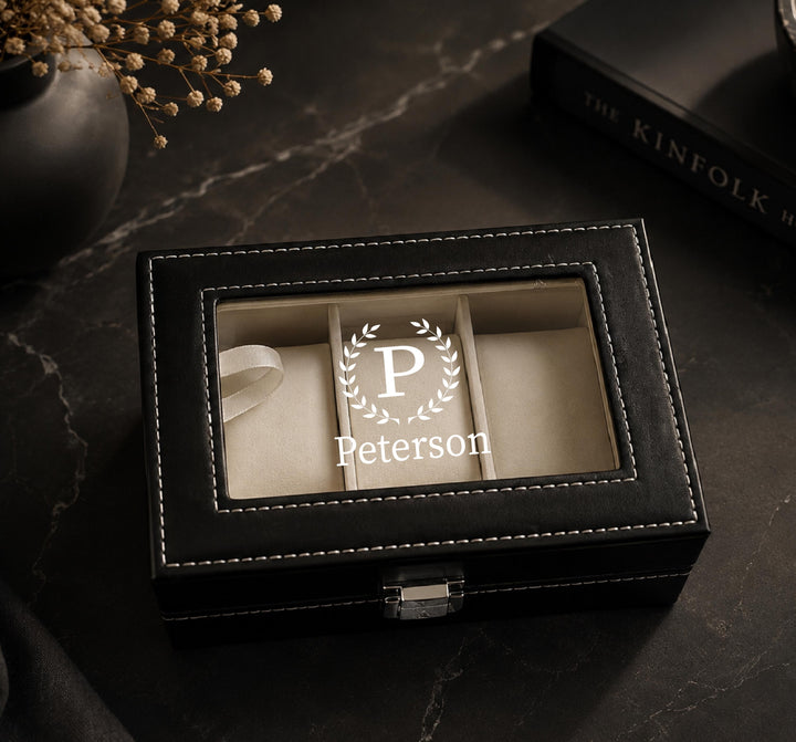 Personalized Watch Box for Men, Custom Engraved Watch Case, Watch Organizer, Husband Boyfriend Dad Gift, Anniversary Groomsmen Gift