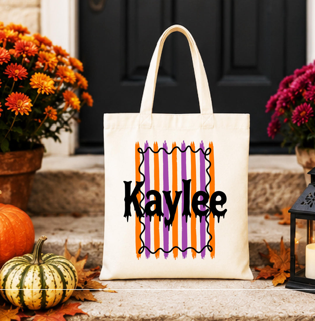 Personalized Halloween Trick or Treat Bag for Kids, Custom Name Candy Bag, Halloween Tote Bag, Kids Trick or Treat Basket, Halloween Gift