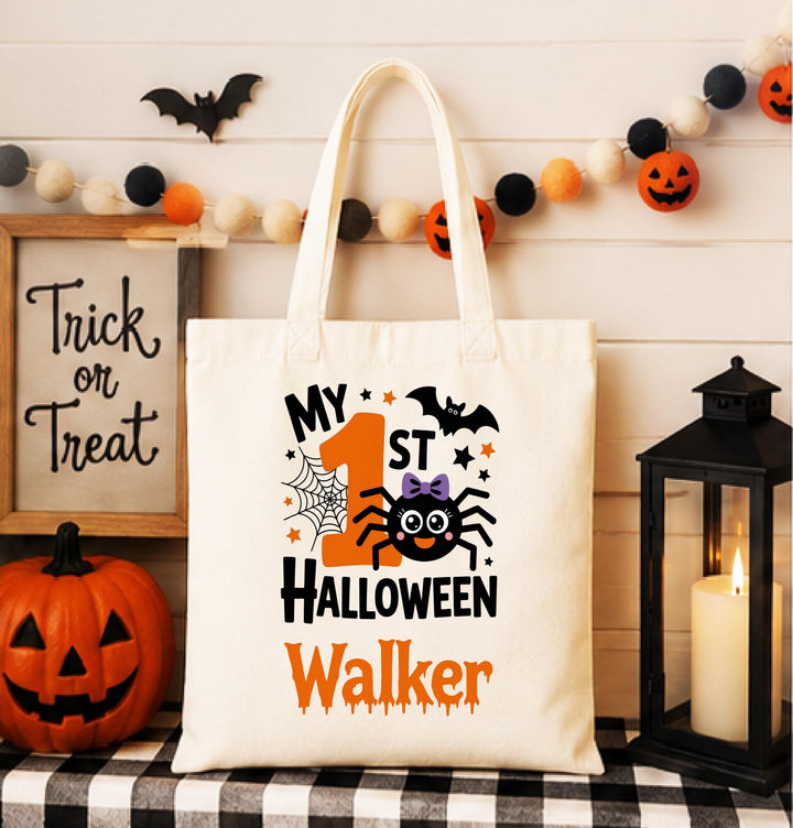 Personalized First Halloween Trick-or-Treat Bag, Baby Gift