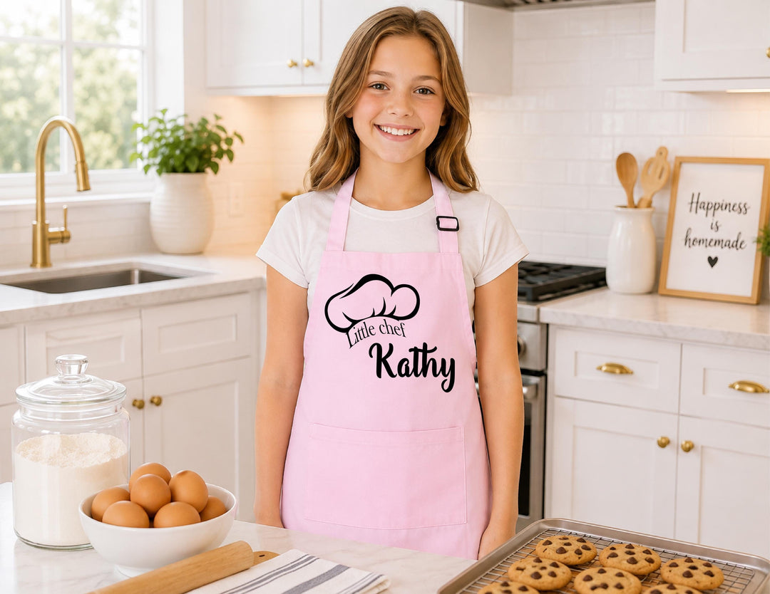 Personalized Kids Apron with Name, Custom Little Chef Apron, Kids Baking Apron, Boys Girls Cooking Apron, Birthday Gift for Kids